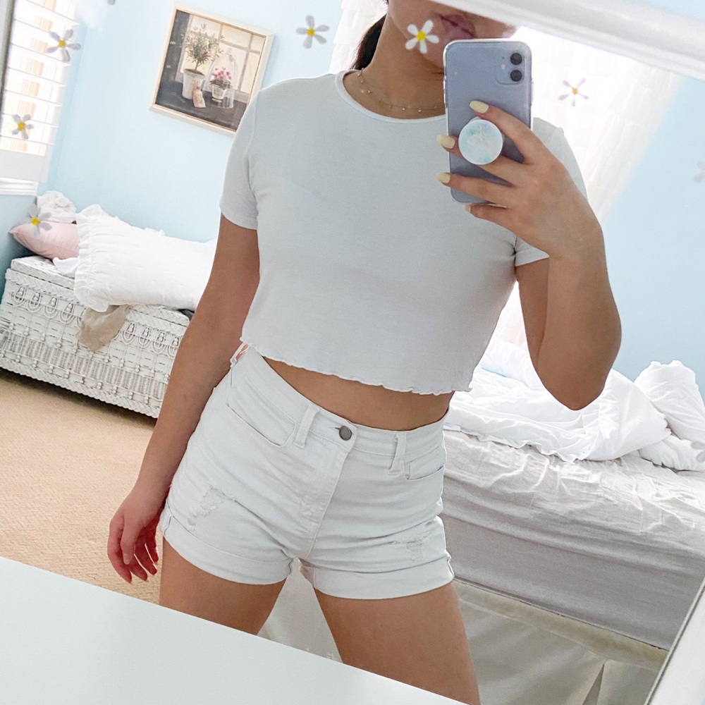 Pacsun White Cropped T Shirt